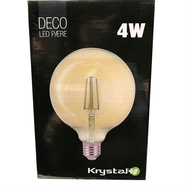 4W Dekorativ globe 125 i klassisk design - Filament LED pære 360-400 lumen KRY011170 